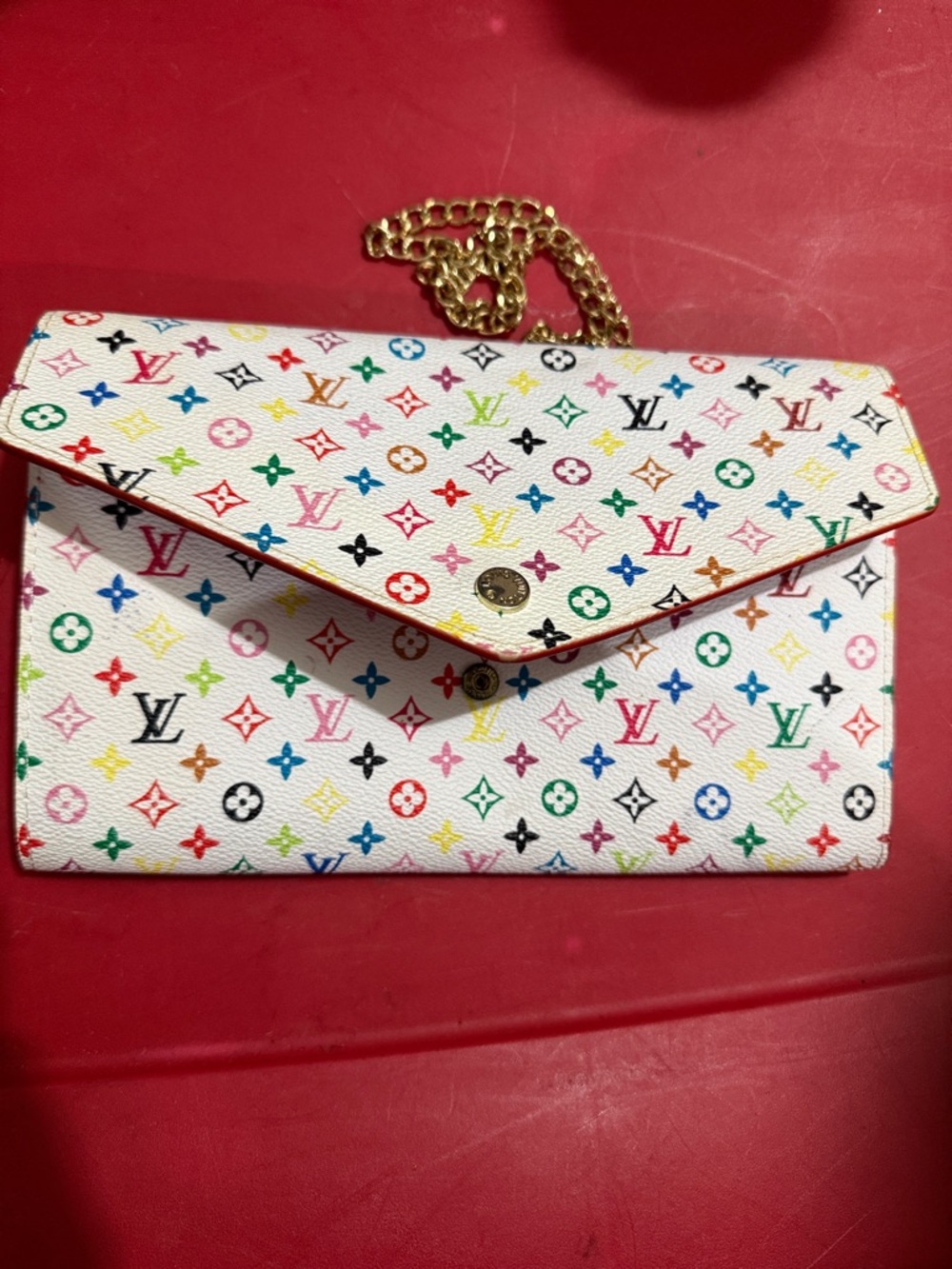 *INSPIRED BY LUXURY TREND*White Multicolor Monogram Envelope Crossbody Bag